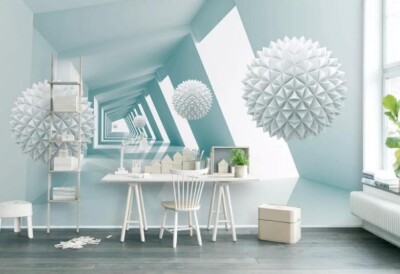 3D White Space G7403 Wallpaper Wall Murals Removable Self-adhesive Honey