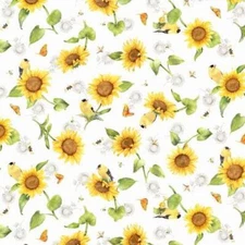 Sunflower Field By P&B Textiles - Yellow Allover Sunflower  #4785-YY