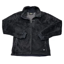 Mountain Hardwear Fleece Jacket Womens Medium Black Sherpa Wind Stopper Hiking
