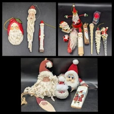 Lot Of 18 Assorted Santa Christmas Ornaments & Figurines 