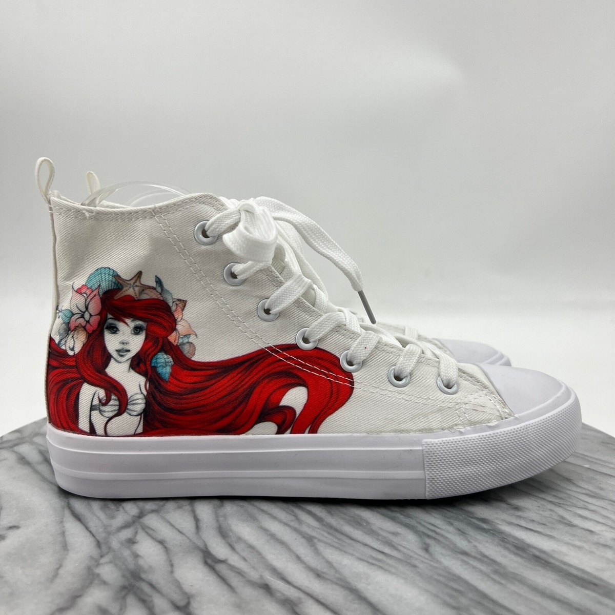 journal standard×champion×Disney アリエル Disney Womens 6 The Little Mermaid Ariel White Canvas High