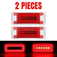 2x 6" Red Halo LED Clearance Side Marker Lights Truck Trailer Turn Signal Lamp