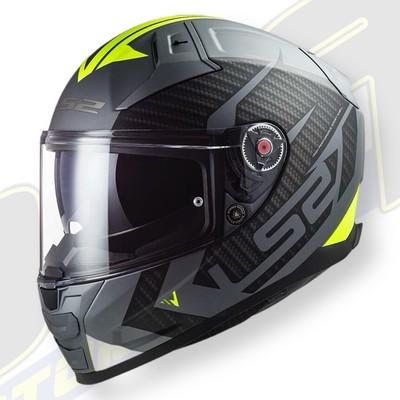 LS2 FF811 Vector II Motorrad Vollgesichtshelm & Sonnenblende Splitter Flo gelb