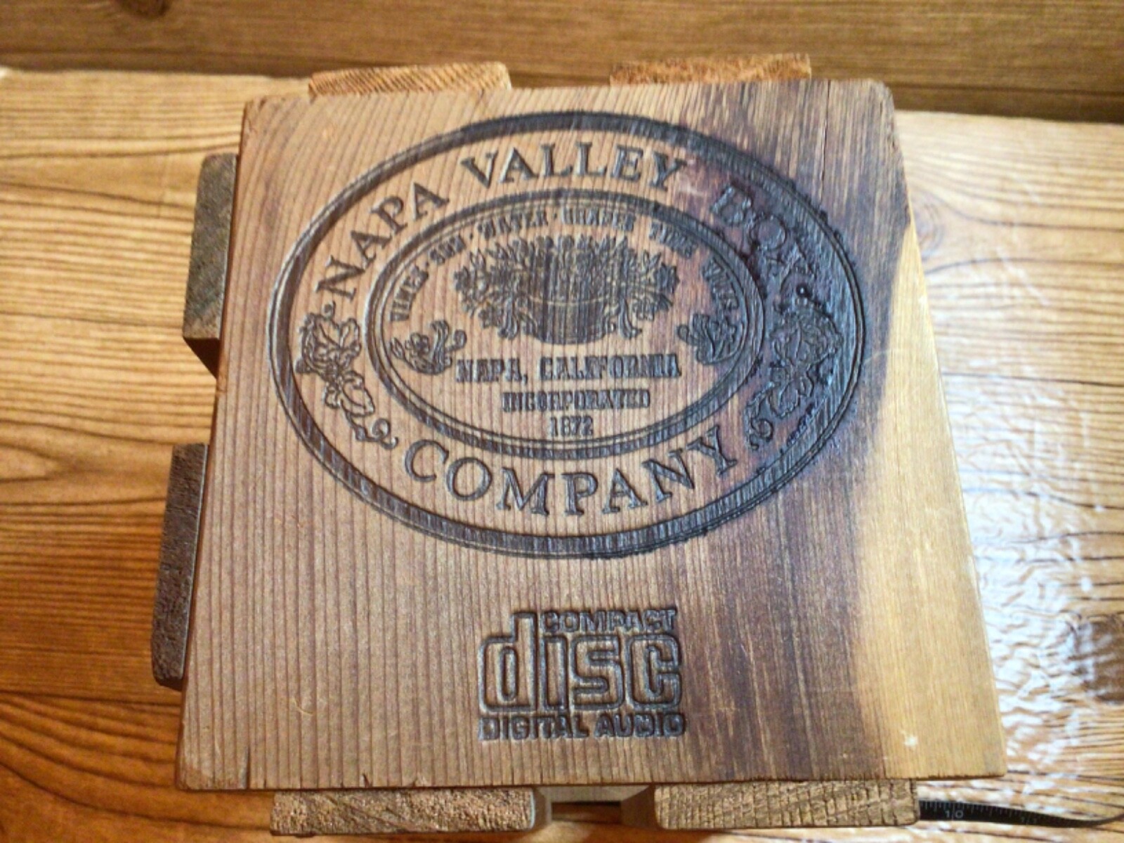 Napa Valley 20 Capacity VTG Wooden CD DVD Game Holder Storage