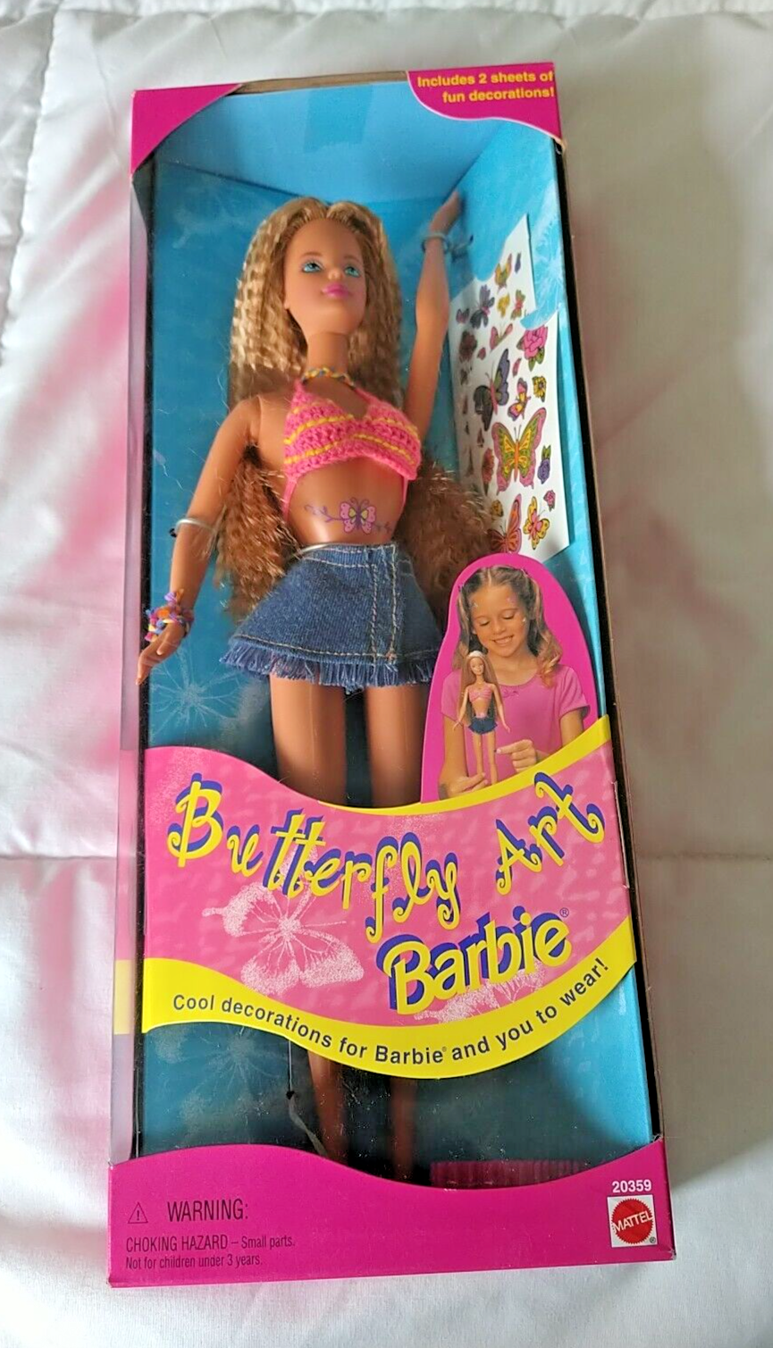 1998 Butterfly Art Barbie With Tattoos Sealed Never Opened NIB #20359 Mattel