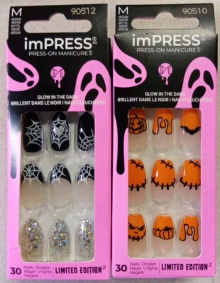 Kiss ImPRESS Glow In The Dark Medium Press-On 30 Nails Each