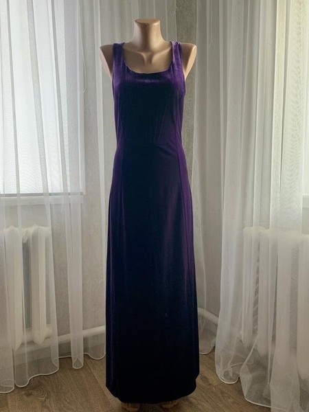 Women Laura Ashley Dress Purple Velvet M