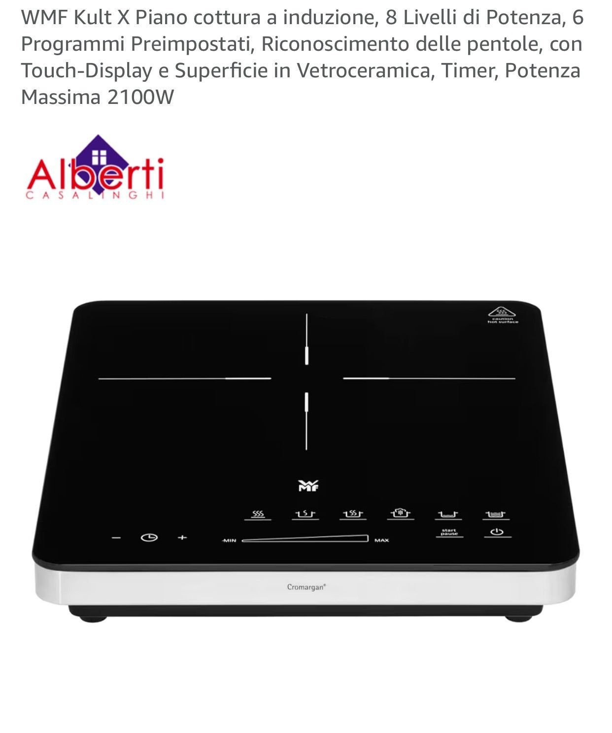 WMF Kult X PIASTRA INDUZIONE SINGOLA  CM 28  8 LIVELLI TOUCH 2100W