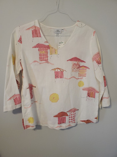 Hot Cotton Women's Medium Linen Blend blouse - Boho, Beachwear New With Tags