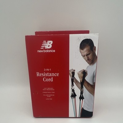 New Balance 3-in-1 Latex Free Resistance Cord w/ Guide, Sure-Grip, L/M/H