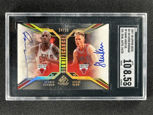 2007-08 SP Game Used Dennis Rodman/Steve Kerr Significance Dual /25 SGC 10 Auto