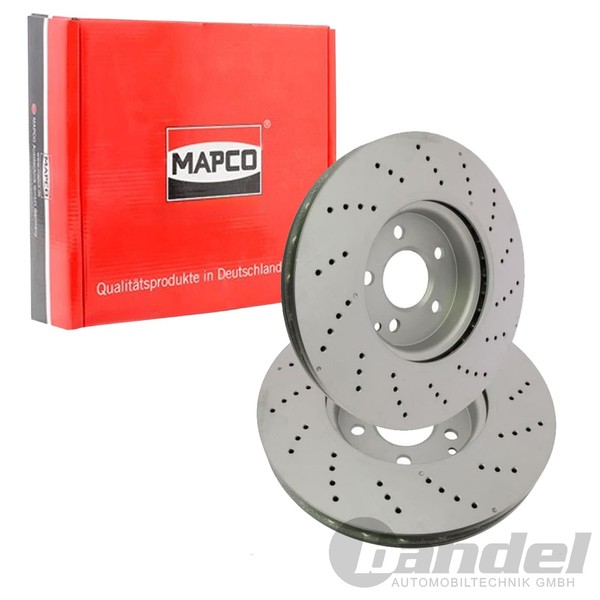 2X Mapco Bremsscheiben 322Mm Gelocht/Innenbel. Vorne Passend FüR Mercedes CLS |-image