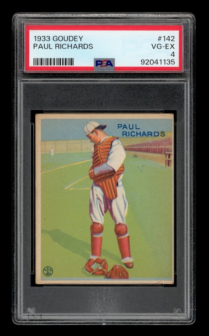 1933 Goudey Set-Break #142 Paul Richards PSA 4 VG-EX