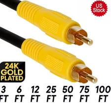 single rca to rca composite cable audio video cord for speaker subwoofer