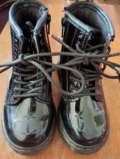 Dr. Martens 1460 Black Patent Leather Combat Boots Unisex Kids US 7