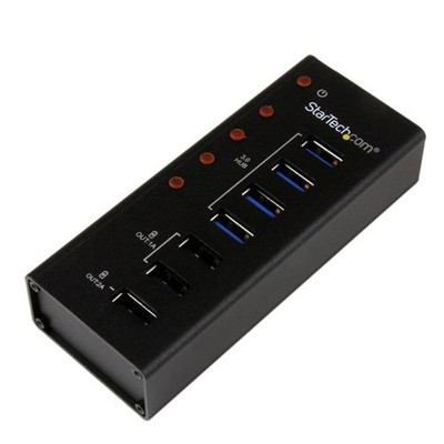 StarTech 4-Port USB3.0 Hub mit 3 dedizierten Ladeanschlüssen - Schwarz