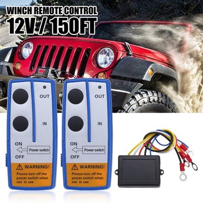 Winch Wireless Remote Kit Control Switch 12V Receiver 150ft Twin Easy Handset US