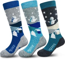 Merino Wool Ski Socks Kids Knee-high Warm Thermal Snowboard Skating Socks Boys