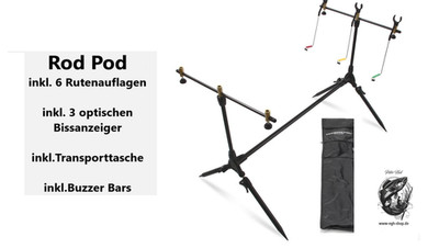 Rod Pod- Plus mit 3 Indicatoren- Rutenhalter verstellbar Auflagen -Carp