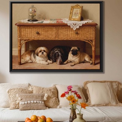 Rustic Shih Tzu Dog Canvas Print Oil Painting Living Room Decor Pet Art Wall Art
