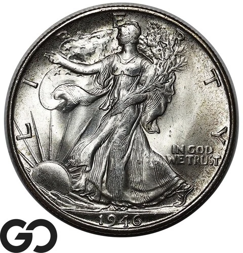 1946-S Walking Liberty Half Dollar, Frosty Superb Gem BU++
