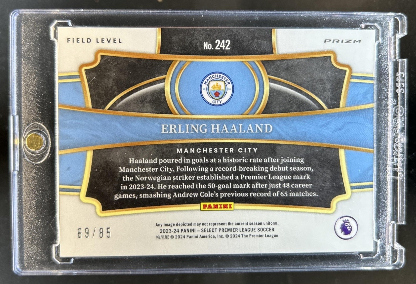2023-24 Select Premier League Erling Haaland White Ice Prizm Field Level #/85 view 2