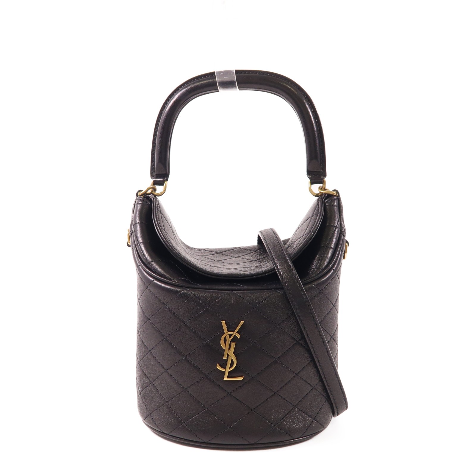 SAINT LAURENT YSL GABY borsa a secchiello 2 vie borsa a tracolla pelle di vitello nera