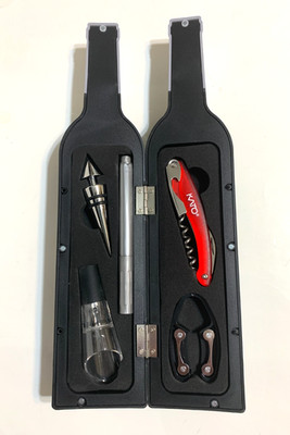 Wine Accessory Set * Premium Tools Opener, Pourer, Stopper, Cutter, Glass Marker