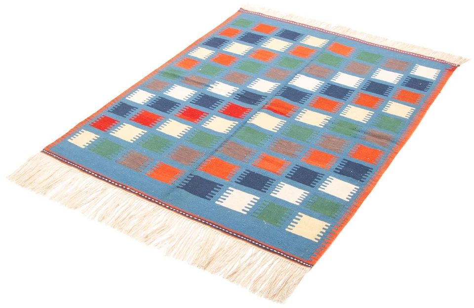 Traditional Vintage Hand Woven Oriental Carpet 4'11" x 6'6" Wool Kilim Area Rug - Image 4 of 4