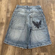 Vintage Y2K JNCO Embroidered Eagle Baggy Denim Shorts Jorts