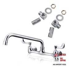 Leak-Free Kitchen Faucet Wall Mount 8" Center 8" Center 12" Spout Wrist Handle