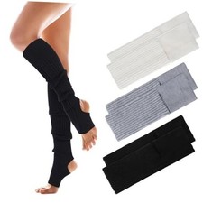 3 Pairs Cashmere Winter Dance Leg Warmers Wool Knitted Black, White, Gray