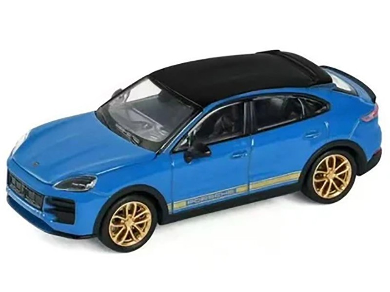 PORSCHE CAYENNE TURBO GT BLUE 1/64 DIECAST MODEL CAR BY TRENDS