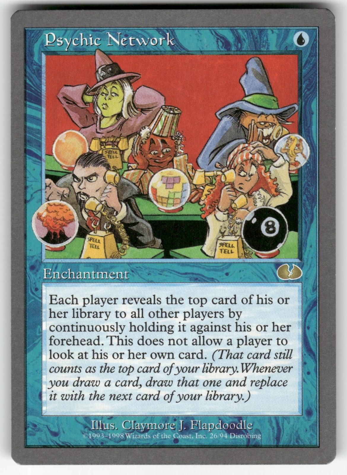 Psychic Network 26 Rare Unglued Magic: The Gathering Near Mint