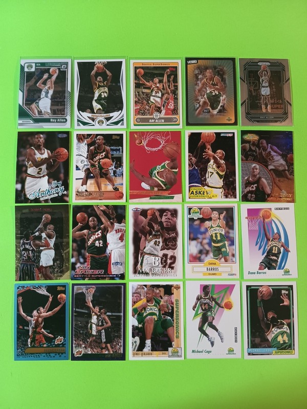 Seattle Supersonics 100 Cards, Gary Payton RC, Shawn Kemp RC, Ray Allen, Durant 