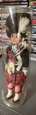 Scotland 1960's 8" Bagpipes Celluloid Boy guard Doll Vintage. Really Cool 
