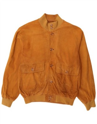 Luca D'altieri Herren Wildleder Bomber Jacke IT 50 Large Beige Leder DI26