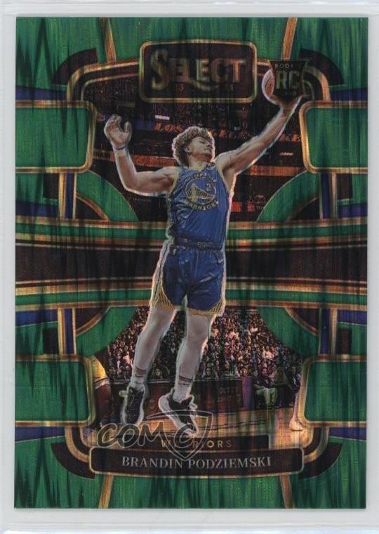 2023-24 Panini Select Concourse Green Shock Prizm Brandin Podziemski #93 13px