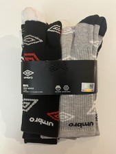 UMBRO Boys Crew Socks 6 Pairs Shoe Size 9 - 2 1/2