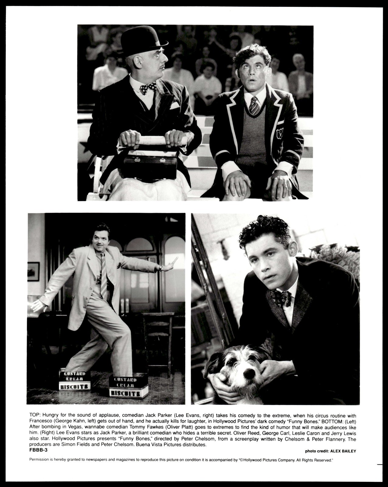 8"x10" B&W Celebrity Publicity Photo Picture Funny Bones Oliver Platt Lee Evans