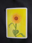 Original ACEO Watercolor Sunflower Illustration Card, Flowers  Yellow Background — photo 3