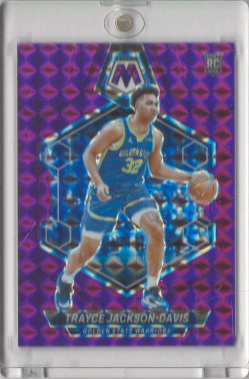 2023-24 Panini Mosaic #205 Trayce Jackson-Davis RC Purple Rookie #69/99 Warriors