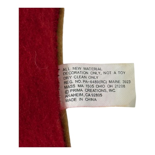 Prima Creations Christmas Stocking Bear Head Brown Plush Red Green Velour 20” L - Picture 8 of 8
