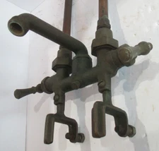Vintage Antique Bathroom Tub Utility Sink Brass Clamp On Faucet Top Water    C14