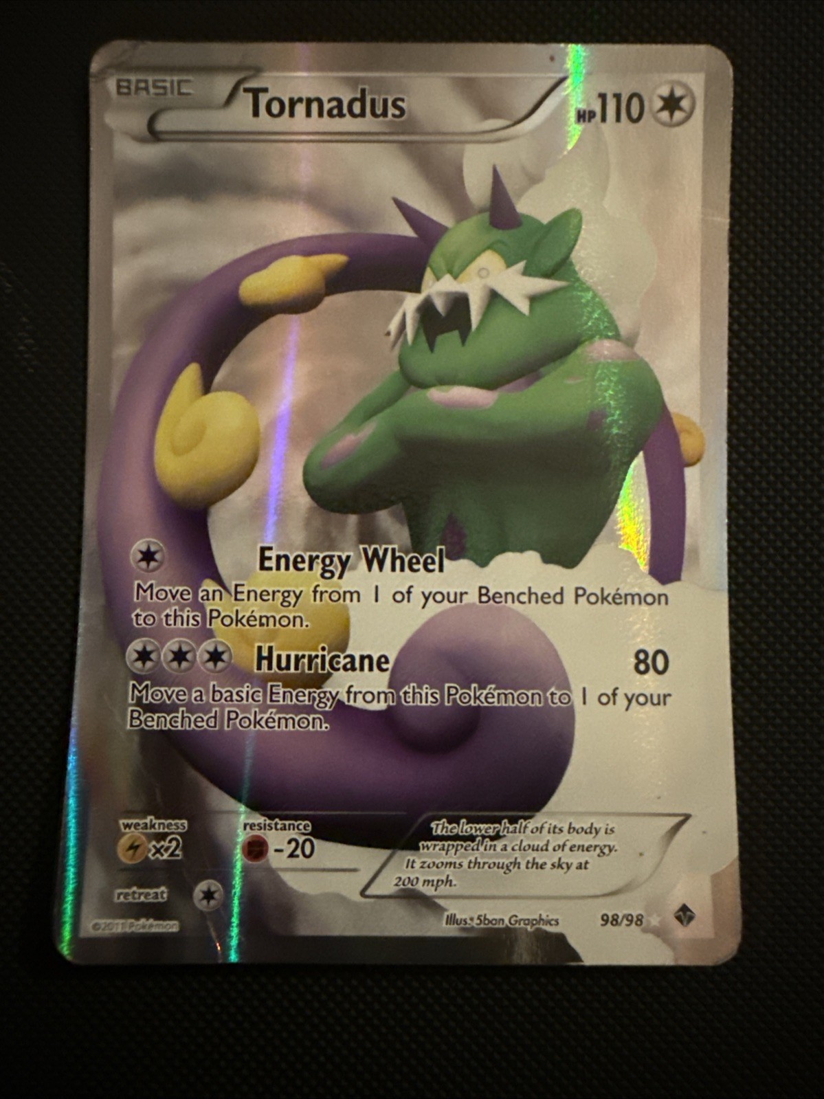 Tornadus 98/98 Full Art Ultra Rare Emerging Powers Pokemon HP