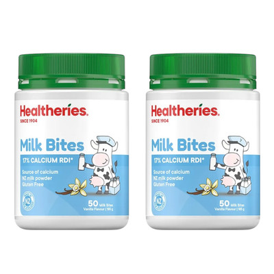 [Healtheries] 2 x Milk Bites Vanilla Flavour 50 Bites Source of Calcium