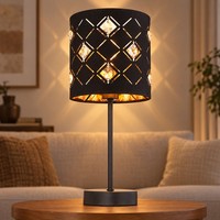 Tischlampe Tischleuchte Beistellleuchte Led Dimmbar Gold Kristalle Klar Schwarz