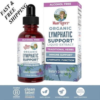 2 BOTTLES- Mary Ruth s Organic Lymphatic Support Liquid Extract,Alcohol Free30mL