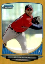 2013 Bowman Chrome Braves Andry Ubiera #141 Mini Gold Refractor /50 