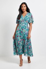 Wallis Green Fit & Flare Dress Womens Occasion Dresses